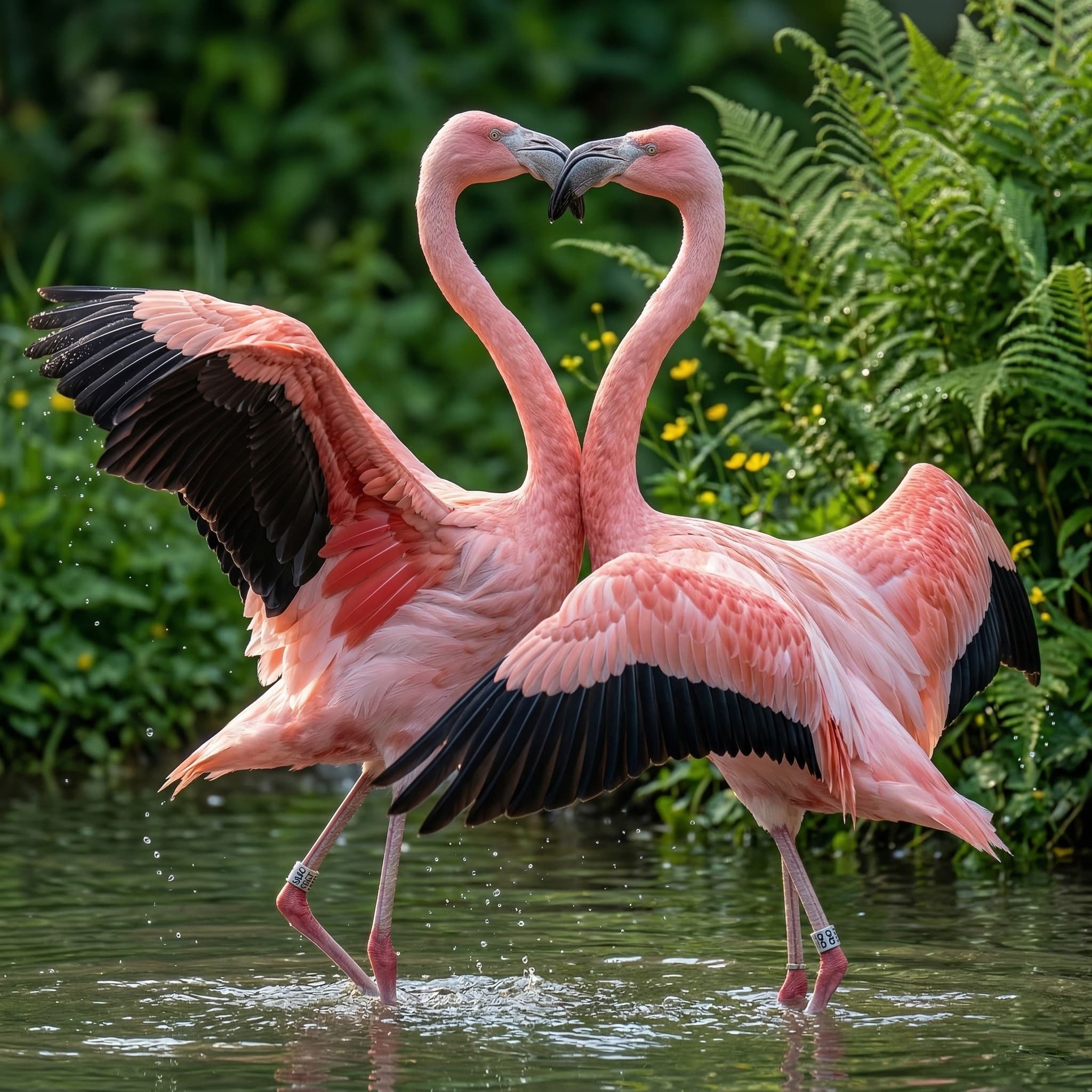 Flocks of birds over Bundala lagoons at sunrise